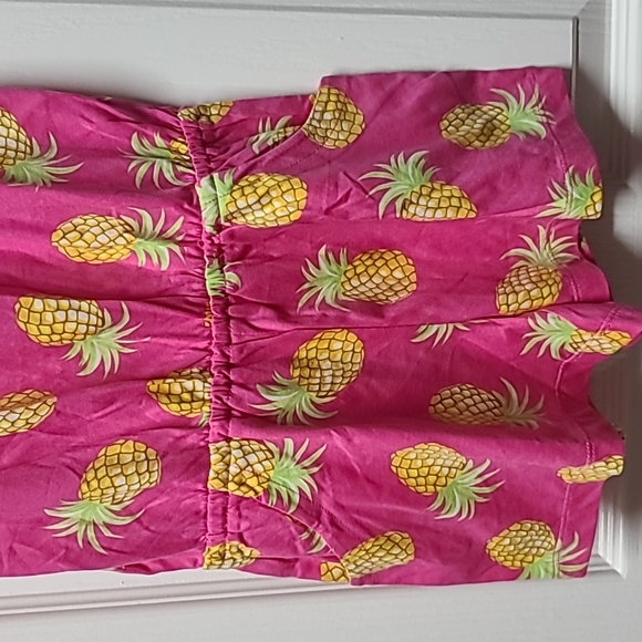 Lilly Pulitzer like Hot Pink Pineapple print M 7/8 Girls Romper TheChildren'sPla - Picture 4 of 7